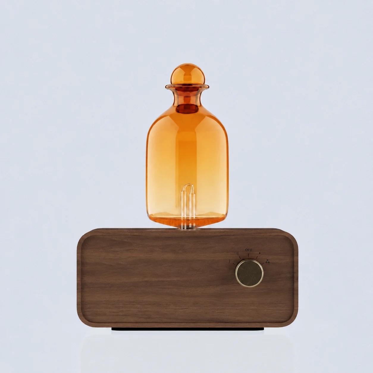 Home Fragrance Oud - Diffuser Nebulizing Kaca Amber dengan Alas