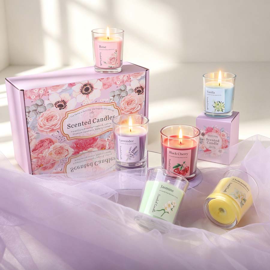 Home Fragrance Gift - Set Hadiah Lilin Aromaterapi Beraroma 6
